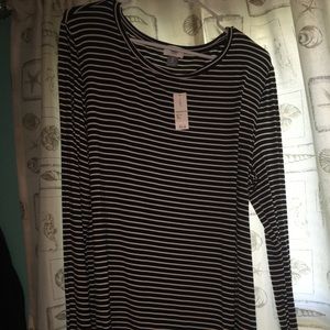 Black and white striped long sleeve shirt